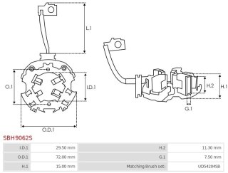 Szczotkotrzymacz rozrusznika Briggs & Stratton rozruszniki 16 i 14 zębów