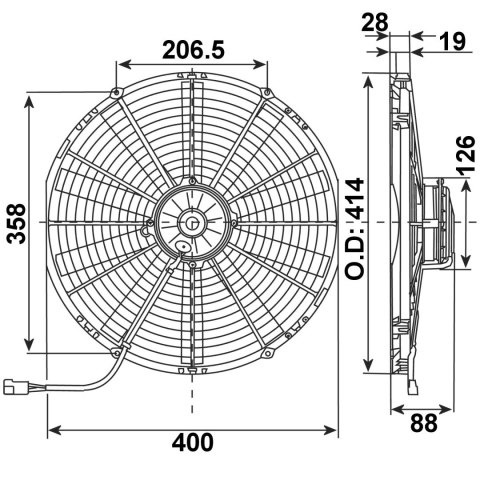 Wentylator dmuchawa nawiewu 24 V org. SPAL VA18-BP70/LL-86S VA18-BP51/C-41S